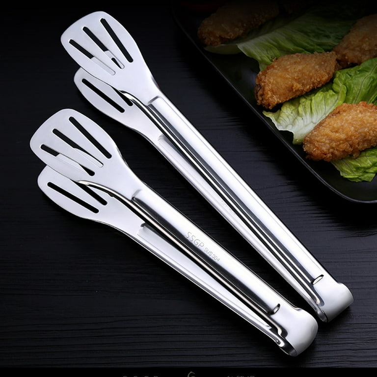 Stainless Steel Food Serving Tongs Kitchen Food Clip BBQ Salad Steak Tong 